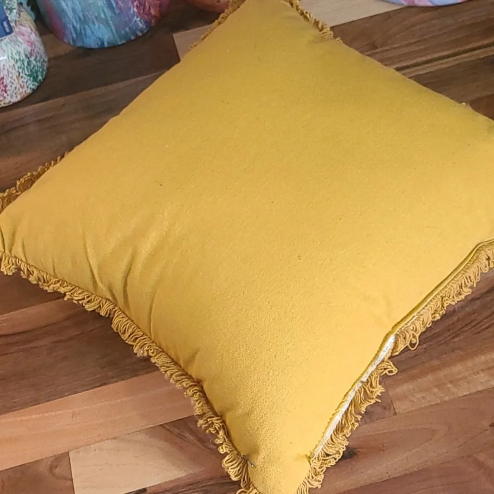 Embellished Thanksgiving Pillow 1' Square Dia. Accent Pillow